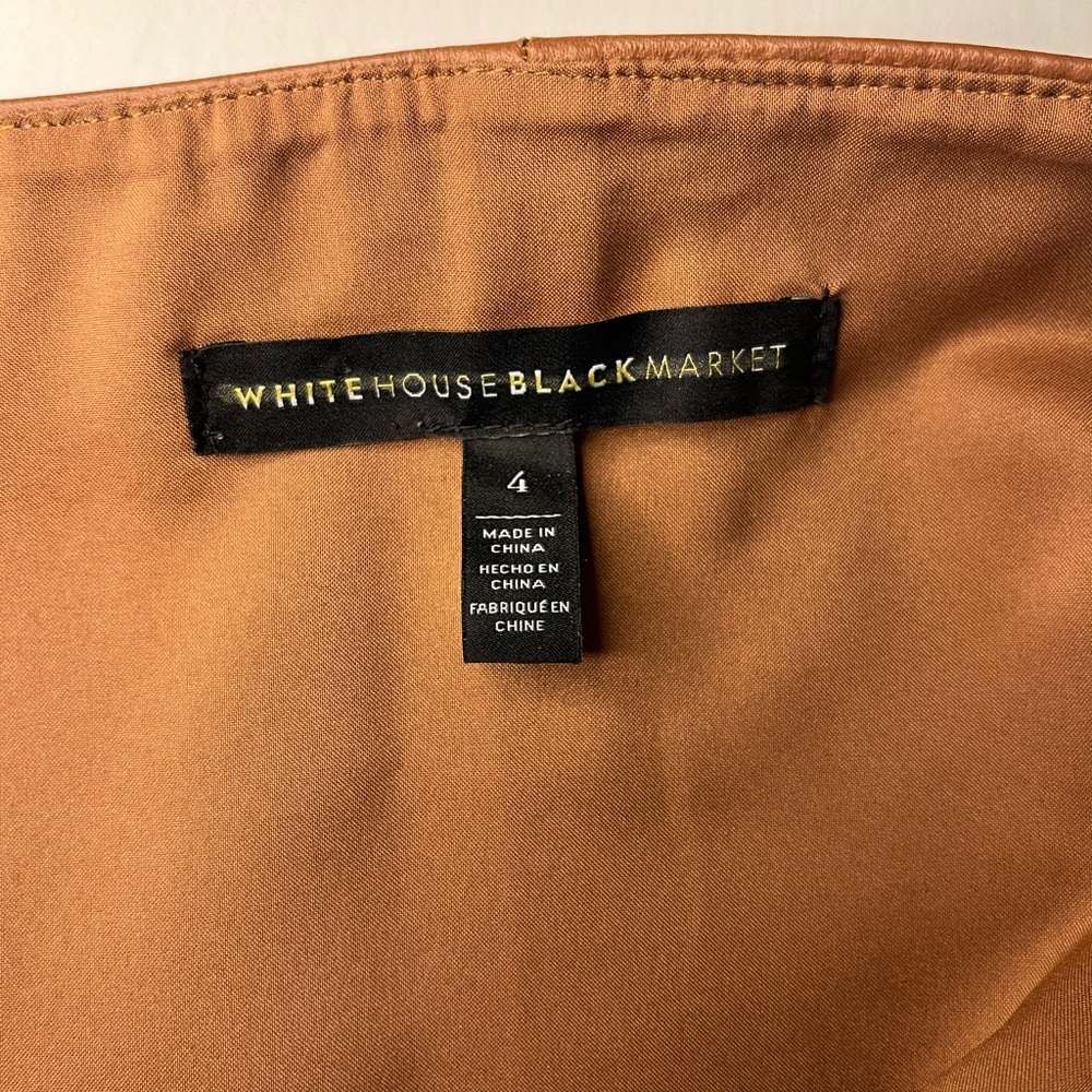 White House Black Market Leather Skirt Size‎ 4 Laser Cut Artisan Boho Western - Picture 10 of 12